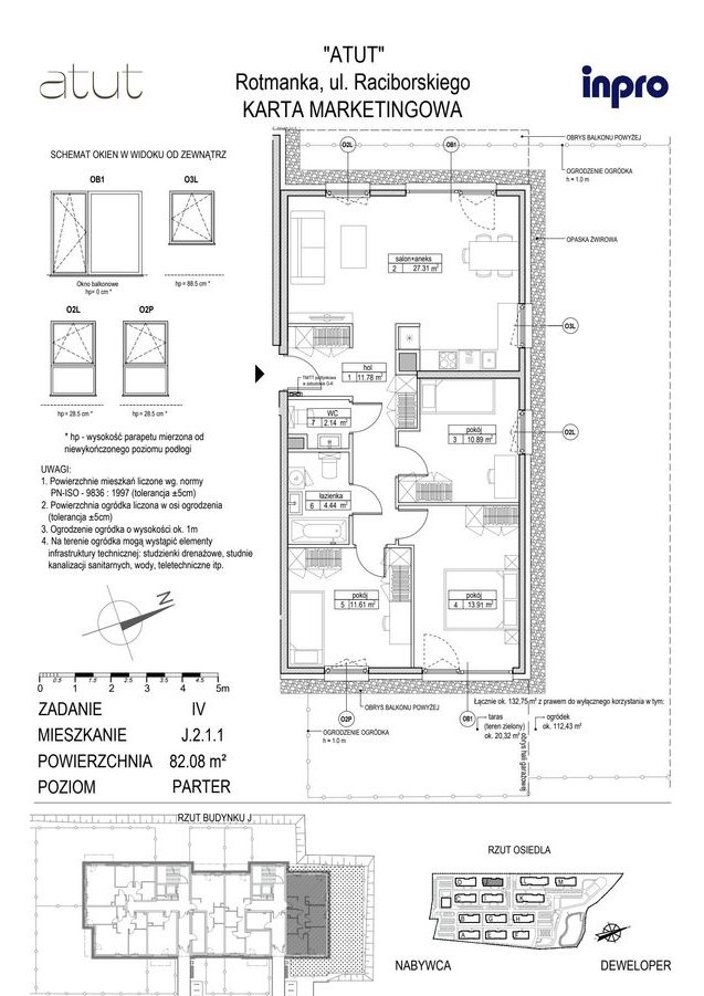 4-pokojowe mieszkanie 82m2 + ogródek Bezpośrednio