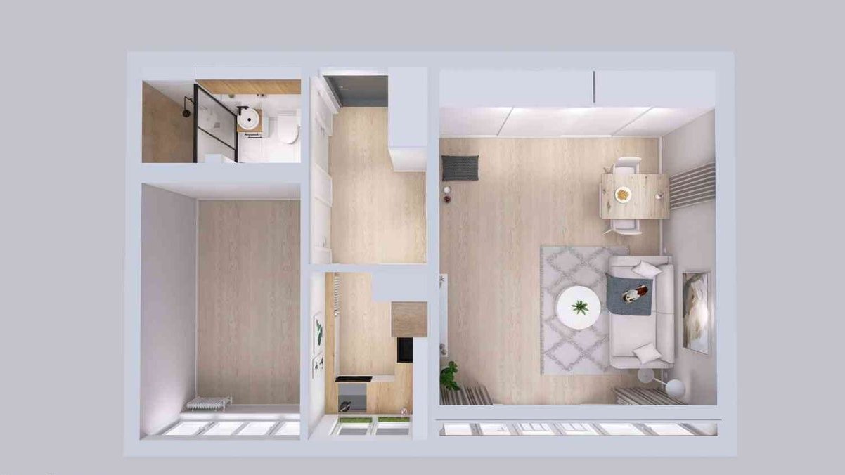 Spektakularny widok na miasto i Odrę, 2 pokoje – 47,65 m², Pomorzany