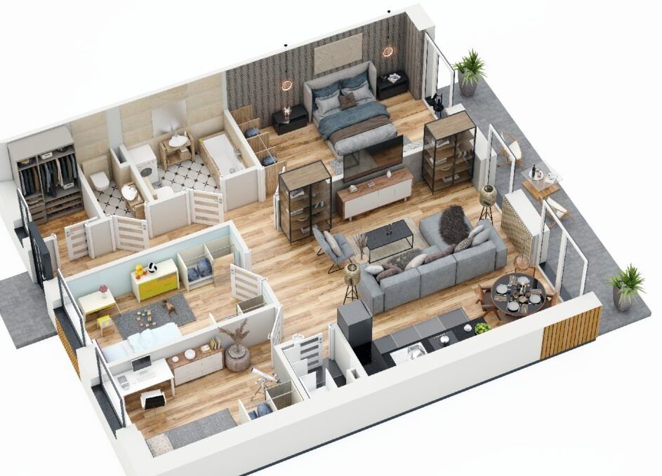 Parterowy dom w zabudowie bliźniaczej z ogrodem