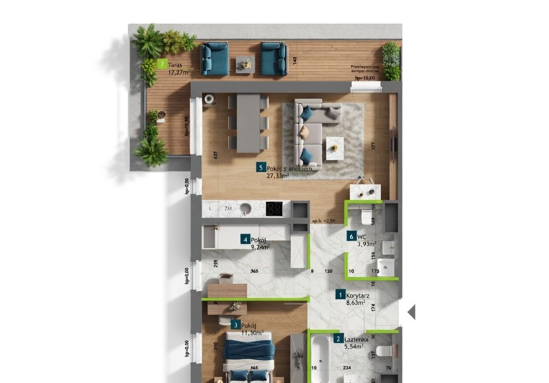 Duży TARAS > 3 pokoje > osobne WC > umów OGLĄDANIE !