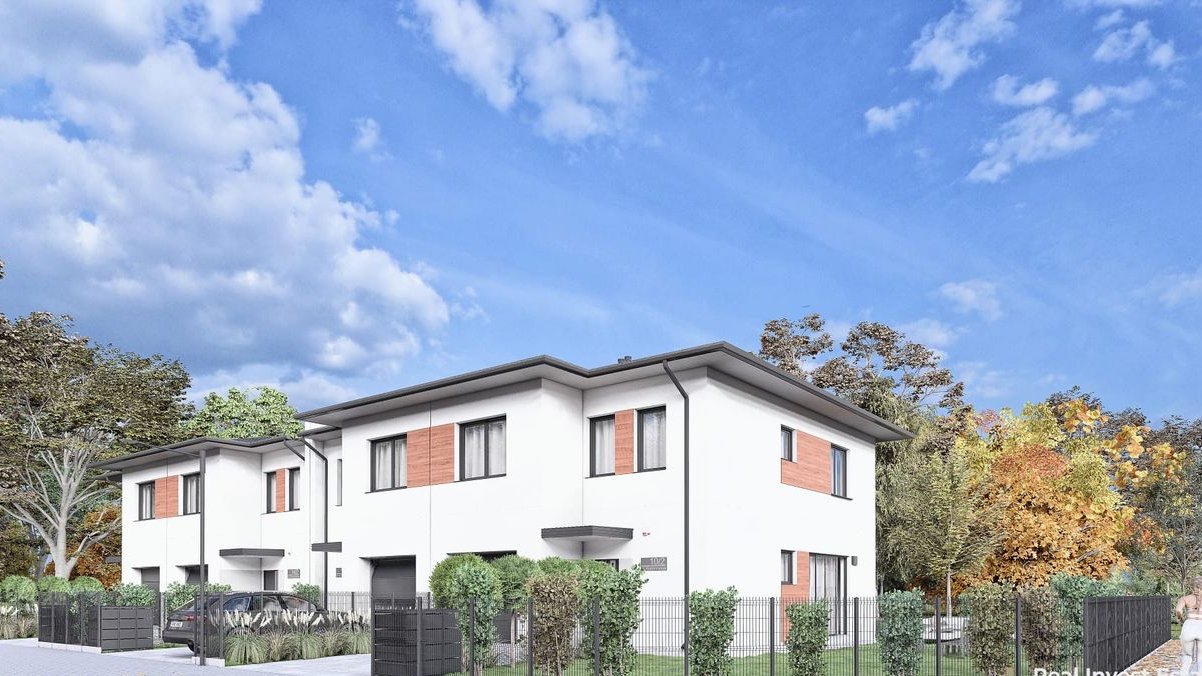 Piękne domy w zabudowie bliźniaczej Kanalizacja | fotowoltaika