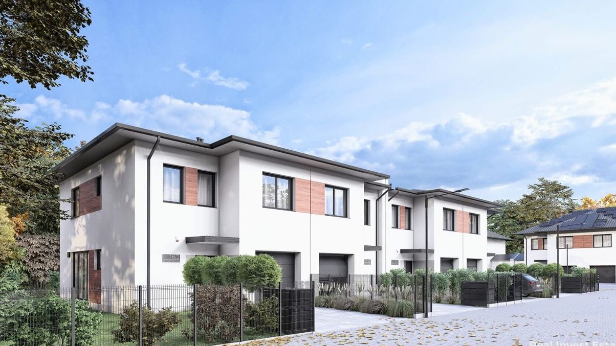 Piękne domy w zabudowie bliźniaczej Kanalizacja | fotowoltaika