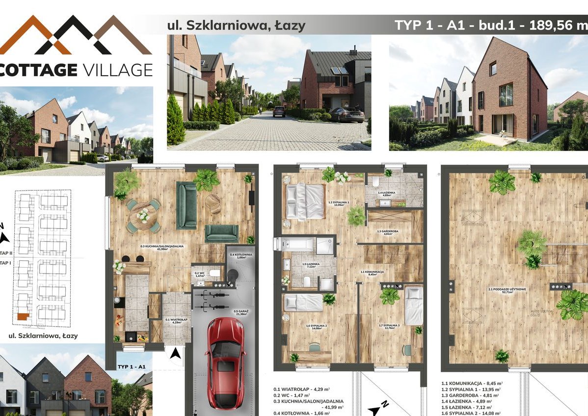 Łazy ul. Szklarniowa nowoczesne osiedle domków jednorodzinnych