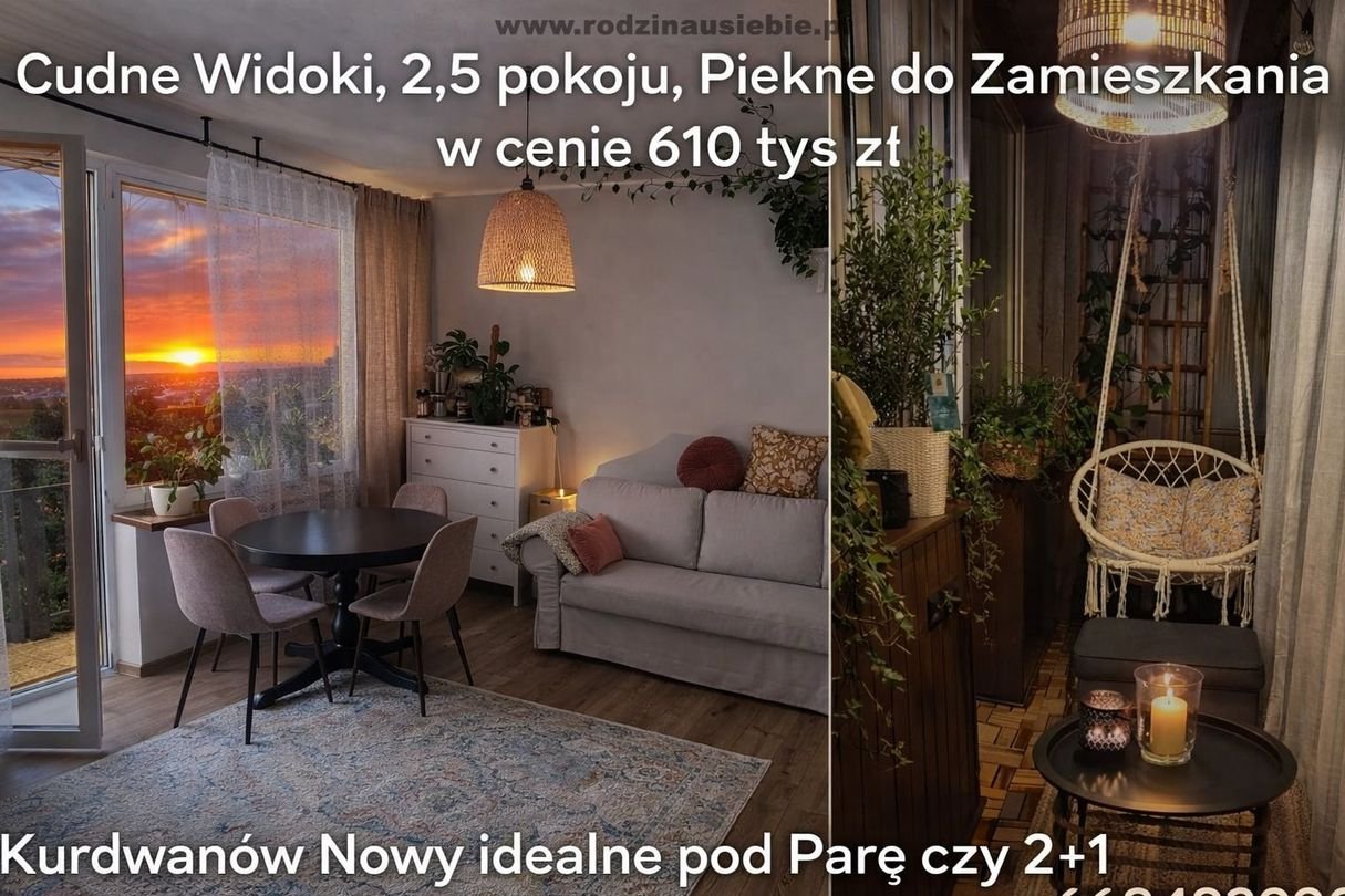 Cudne Widoki,z Klimatem,Witosa.40m. Salon,mały gabinet kuchnia jasna.