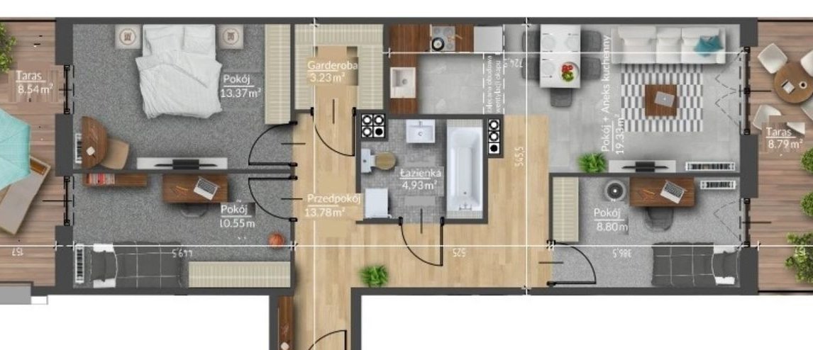 Przestronne mieszkanie 74m2 Bunsha Park