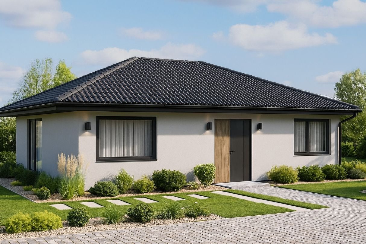 Nowy dom parterowy w spokojnej okolicy