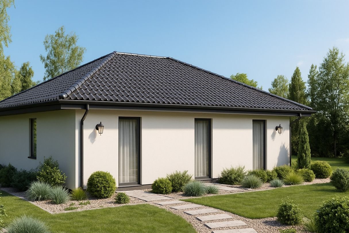 Nowy dom parterowy w spokojnej okolicy
