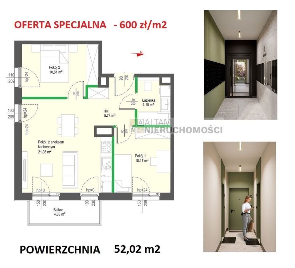 3pok 52m2 balkon|-600zł/m2|park|Mistrzejowice|0%