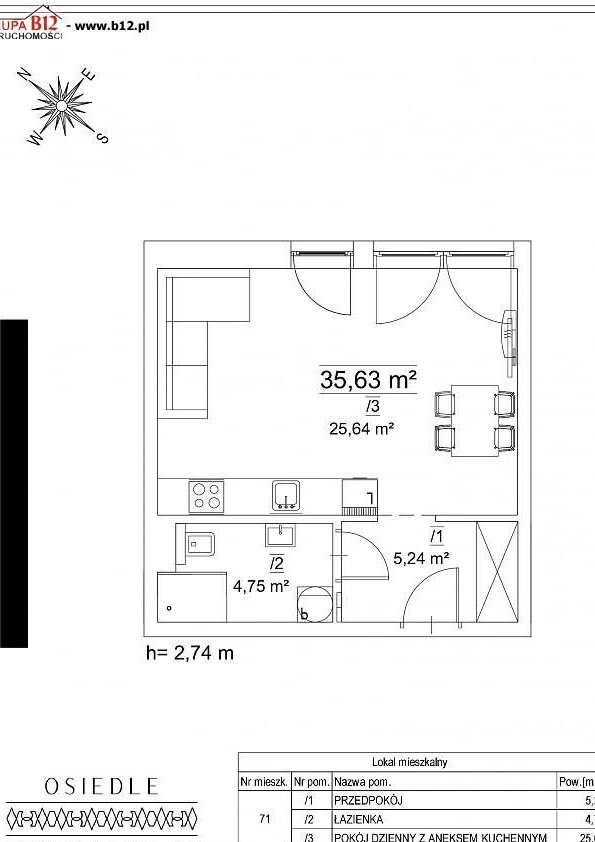 Mieszkanie w stanie deweloperskim| os. Teatralne
