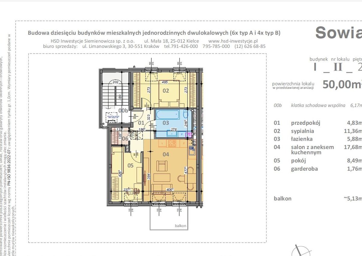 HSD Inwestycje - 3 pokojowe mieszkanie - os Łagiewniki ulica Sowia