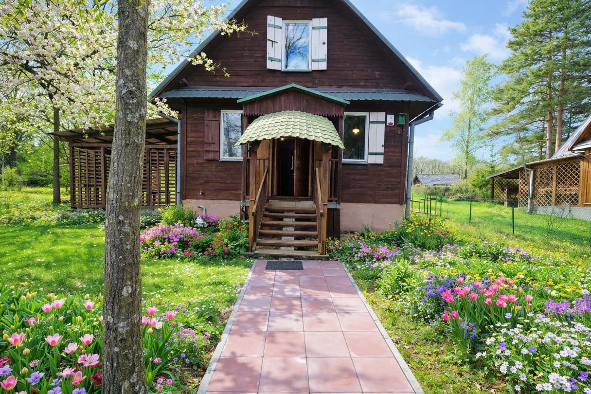 Urokliwy domek letniskowy w Mężeninie – blisko rzeki Bug!