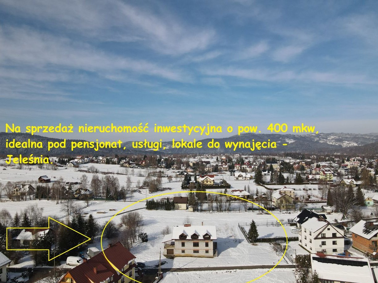 Nieruchomość inwestycyjna 400 mkw pod pensjonat/mieszkania na wynajem.