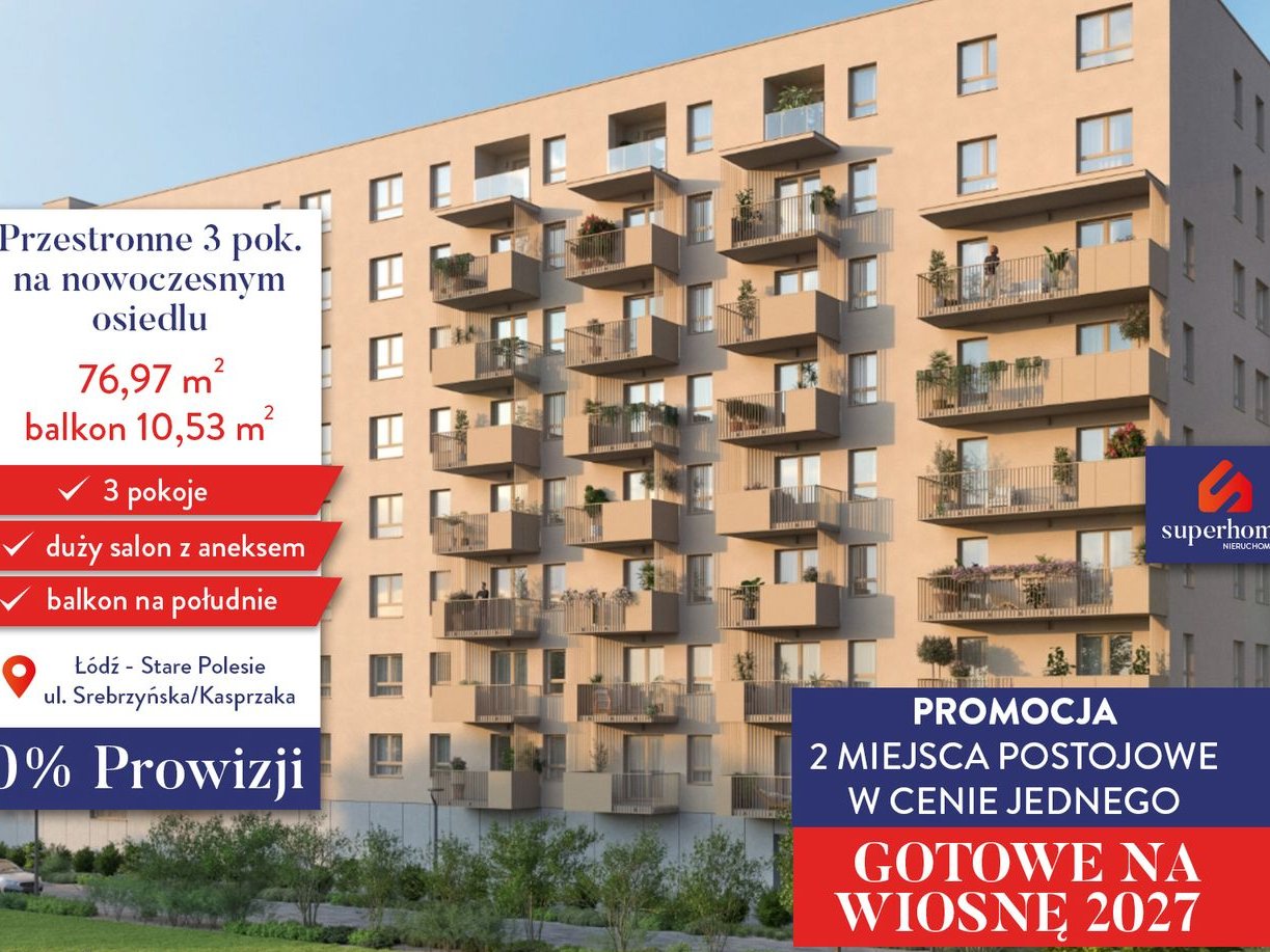 PROMOCJA - Przestronne 3 pokoje (77 m2) na nowoczesnym osiedlu