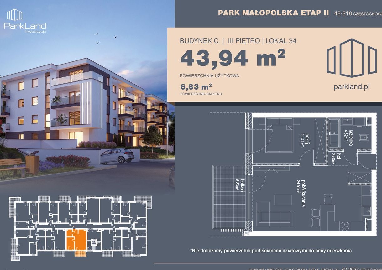 Park Małopolska Etap II - 43 m2 idealne dla dwojga