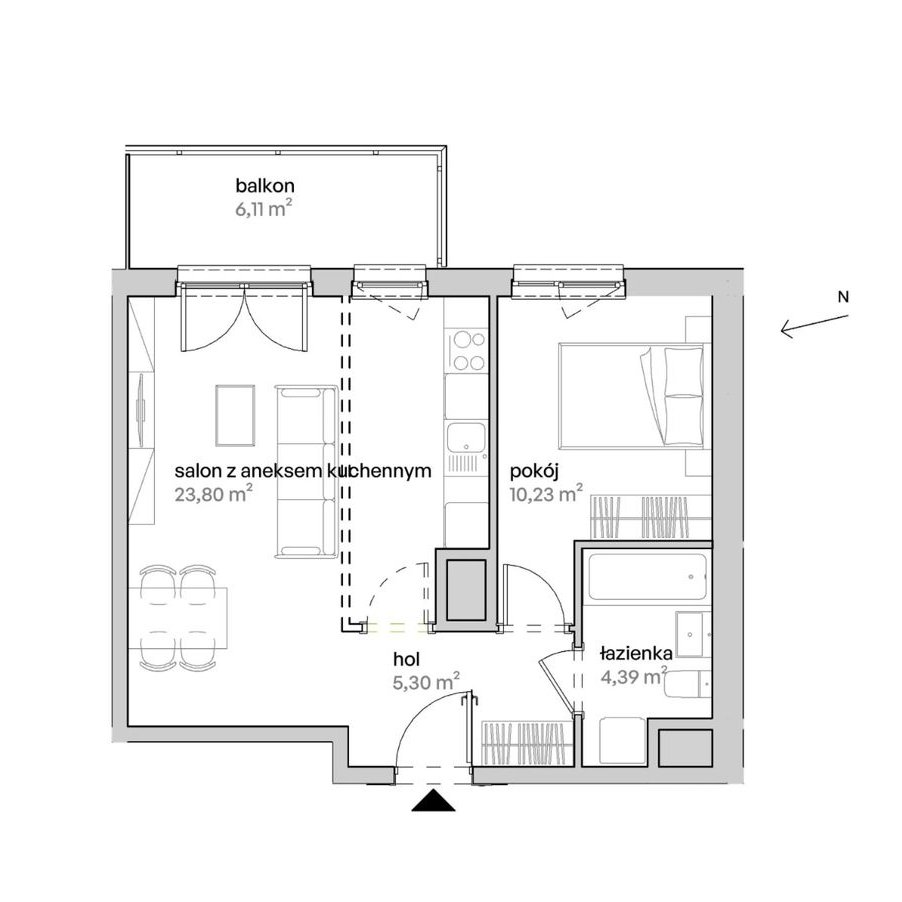 JASNE 44m // Tramwaj // Wysoki Standard // Możliwa Osobna Kuchnia