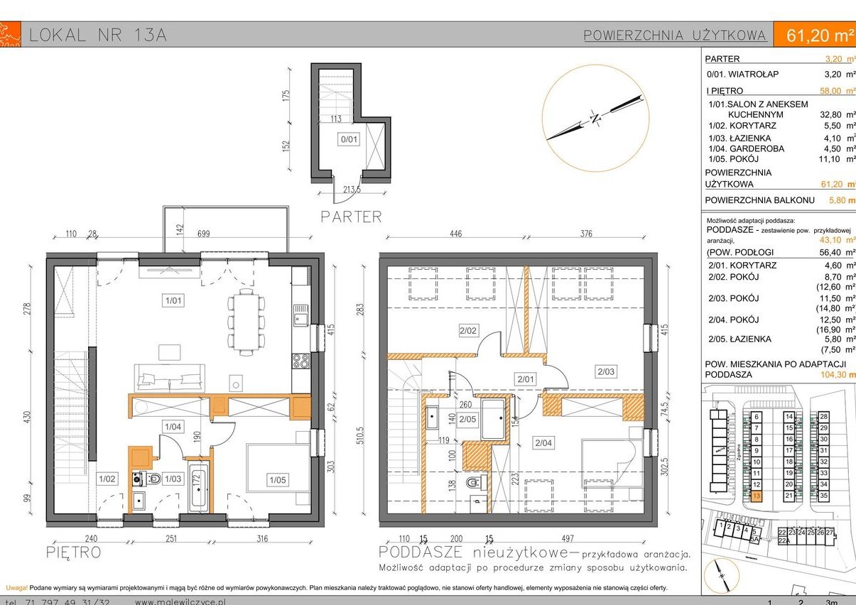 5-pokojowy dom 61m2 + balkon Bez Prowizji
