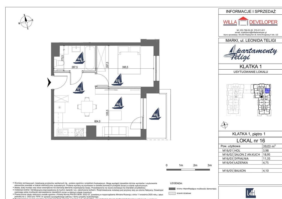 2-pokojowe mieszkanie 39m2 + balkon Bezpośrednio