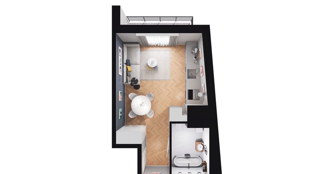 1-pokojowe mieszkanie 26m2 + balkon