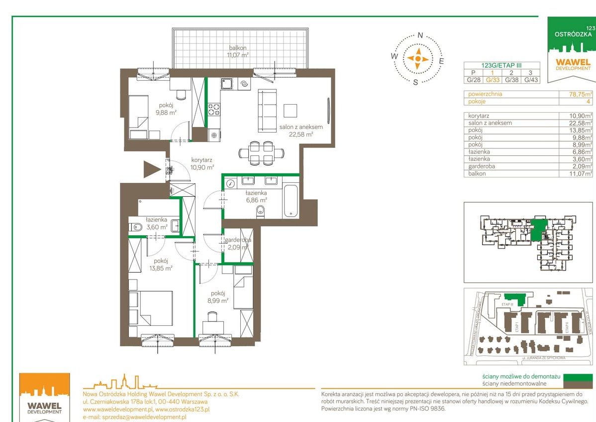 4-pokojowe mieszkanie 78m2 + balkon Bez Prowizji